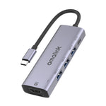 موزع متعدد الوظائف amalink 95123D من نوع-C / USB-C إلى HDMI + 3 منافذ USB + PD 3.0، 95123D