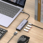 موزع متعدد الوظائف amalink 95123D من نوع-C / USB-C إلى HDMI + 3 منافذ USB + PD 3.0، 95123D