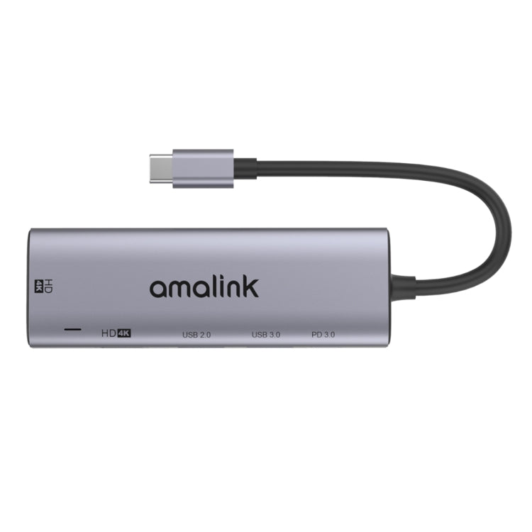 موزع متعدد الوظائف amalink 95126 من نوع-C / USB-C إلى HDMI مزدوج + 2 منافذ USB + PD 3.0، 95126