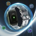 سوار ساعة سيليكون شفاف ملون لسلسلة Apple Watch، 7 بقياس 45مم / 6 & SE & 5 & 4 بقياس 44مم / 3 & 2 & 1 بقياس 42مم، 7 بقياس 41مم / 6 & SE & 5 & 4 بقياس 40مم / 3 & 2 & 1 بقياس 38مم