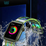 سوار ساعة سيليكون شفاف ملون لسلسلة Apple Watch، 7 بقياس 45مم / 6 & SE & 5 & 4 بقياس 44مم / 3 & 2 & 1 بقياس 42مم، 7 بقياس 41مم / 6 & SE & 5 & 4 بقياس 40مم / 3 & 2 & 1 بقياس 38مم