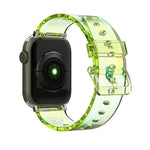 سوار ساعة سيليكون شفاف ملون لسلسلة Apple Watch، 7 بقياس 45مم / 6 & SE & 5 & 4 بقياس 44مم / 3 & 2 & 1 بقياس 42مم، 7 بقياس 41مم / 6 & SE & 5 & 4 بقياس 40مم / 3 & 2 & 1 بقياس 38مم