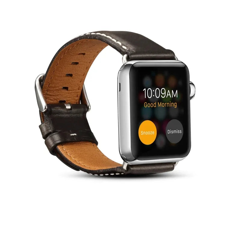 سوار ساعة من جلد البقر الرجعي المشمع، لسلسلة Apple Watch، لسلسلة Apple Watch 5