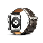 سوار ساعة من جلد البقر الرجعي المشمع، لسلسلة Apple Watch، لسلسلة Apple Watch 5