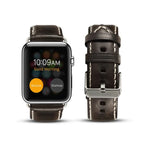 سوار ساعة من جلد البقر الرجعي المشمع، لسلسلة Apple Watch، لسلسلة Apple Watch 5