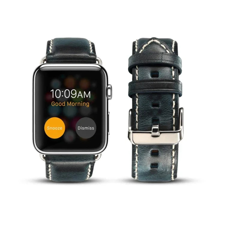 سوار ساعة من جلد البقر الرجعي المشمع، لسلسلة Apple Watch، لسلسلة Apple Watch 5
