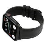سوار ساعة من جلد طبيعي بنقشة حصان مجنون مشمع، لسلسلة Apple Watch، لسلسلة Apple Watch 5