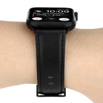سوار ساعة من جلد طبيعي بنقشة حصان مجنون مشمع، لسلسلة Apple Watch، لسلسلة Apple Watch 5