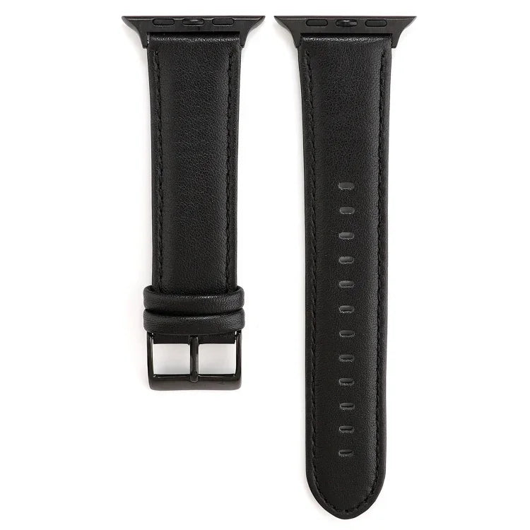 سوار ساعة من جلد طبيعي بنقشة حصان مجنون مشمع، لسلسلة Apple Watch، لسلسلة Apple Watch 5