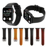 سوار ساعة من جلد طبيعي بنقشة حصان مجنون مشمع، لسلسلة Apple Watch، لسلسلة Apple Watch 5