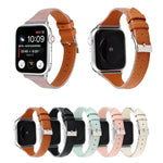 سوار ساعة من جلد طبيعي مخيط بخطوط، لسلسلة Apple Watch، لسلسلة Apple Watch 5