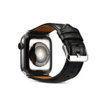 سوار ساعة بنقشة جلد التمساح من جلد البقر، لسلسلة Apple Watch، لسلسلة Apple Watch 5