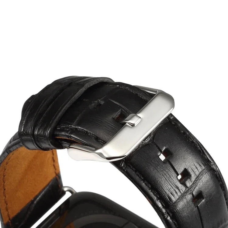 سوار ساعة بنقشة جلد التمساح من جلد البقر، لسلسلة Apple Watch، لسلسلة Apple Watch 5