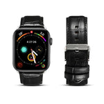 سوار ساعة بنقشة جلد التمساح من جلد البقر، لسلسلة Apple Watch، لسلسلة Apple Watch 5