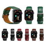 سوار ساعة بنقشة جلد التمساح من جلد البقر، لسلسلة Apple Watch، لسلسلة Apple Watch 5