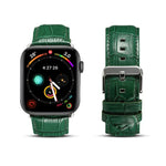 سوار ساعة بنقشة جلد التمساح من جلد البقر، لسلسلة Apple Watch، لسلسلة Apple Watch 5