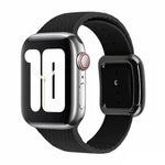 سوار ساعة سيليكون بإبزيم أسود لسلسلة Apple Watch، 7 بقياس 45مم / 6&SE&5&4 بقياس 44مم / 3&2&1 بقياس 42مم