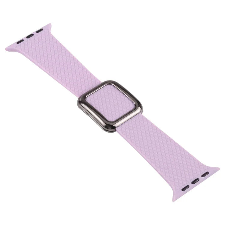 سوار ساعة سيليكون بإبزيم أسود لسلسلة Apple Watch، 7 بقياس 45مم / 6&SE&5&4 بقياس 44مم / 3&2&1 بقياس 42مم