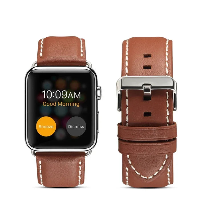 سوار ساعة من الجلد الطبيعي الصديق للبيئة، لسلسلة Apple Watch، لسلسلة Apple Watch 5