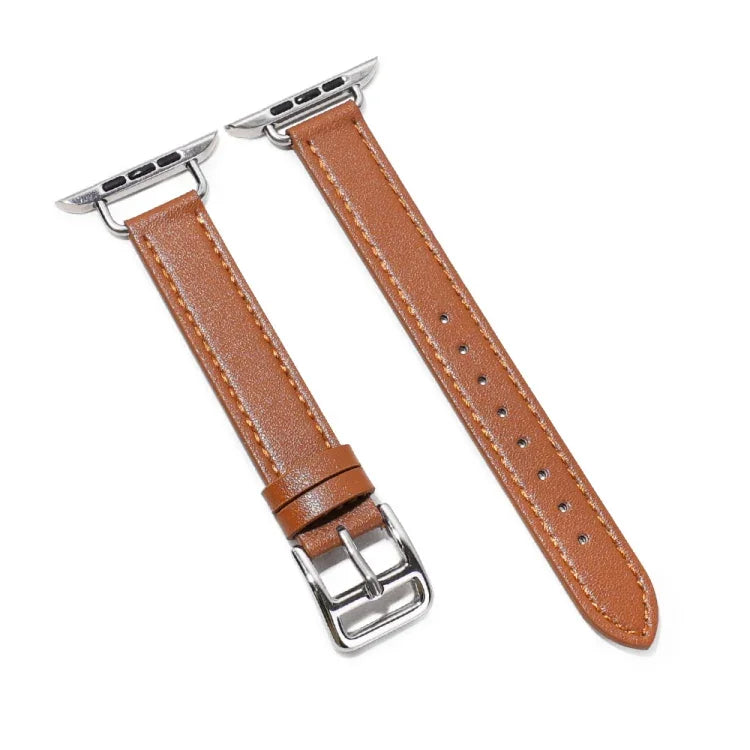 سوار ساعة من جلد البقر بعرض 14مم لسلسلة Apple Watch، 7 بقياس 41مم/6&SE&5&4 بقياس 40مم/3&2&1 بقياس 38مم، 7 بقياس 45مم/6&SE&5&4 بقياس 44مم/3&2&1 بقياس 42مم