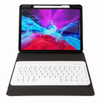 غطاء جلد لوحة مفاتيح بلوتوث مع حامل ثلاثي الطي من الخلف، لجهاز iPad 10.2 2020 و2019 / Pro 10.5 بوصة، لجهاز iPad 9.7 2018 و2017، لجهاز iPad Pro 11 بوصة 2021 و2020 و2018 / Air 2020 10.9