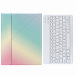 غطاء جلد لوحة مفاتيح بلوتوث مع حامل ثلاثي الطي من الخلف، لجهاز iPad 10.2 2020 و2019 / Pro 10.5 بوصة، لجهاز iPad 9.7 2018 و2017، لجهاز iPad Pro 11 بوصة 2021 و2020 و2018 / Air 2020 10.9