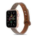 سوار ساعة من الجلد مع مسامير مزدوجة لسلسلة Apple Watch، 7 بقياس 41مم / 6&SE&5&4 بقياس 40مم / 3&2&1 بقياس 38مم، 7 بقياس 45مم / 6&SE&5&4 بقياس 44مم / 3&2&1 بقياس 42مم