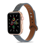 سوار ساعة من الجلد مع مسامير مزدوجة لسلسلة Apple Watch، 7 بقياس 41مم / 6&SE&5&4 بقياس 40مم / 3&2&1 بقياس 38مم، 7 بقياس 45مم / 6&SE&5&4 بقياس 44مم / 3&2&1 بقياس 42مم