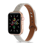 سوار ساعة من الجلد مع مسامير مزدوجة لسلسلة Apple Watch، 7 بقياس 41مم / 6&SE&5&4 بقياس 40مم / 3&2&1 بقياس 38مم، 7 بقياس 45مم / 6&SE&5&4 بقياس 44مم / 3&2&1 بقياس 42مم
