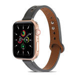 سوار ساعة من الجلد مع مسامير مزدوجة لسلسلة Apple Watch، 7 بقياس 41مم / 6&SE&5&4 بقياس 40مم / 3&2&1 بقياس 38مم، 7 بقياس 45مم / 6&SE&5&4 بقياس 44مم / 3&2&1 بقياس 42مم
