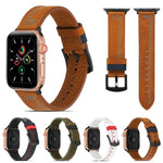 سوار ساعة من الجلد المطفأ مخيط لسلسلة Apple Watch، 7 41mm / 6&SE&5&4 40mm / 3&2&1 38mm، 7 45mm / 6&SE&5&4 44mm / 3&2&1 42mm