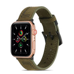 سوار ساعة من الجلد المطفأ مخيط لسلسلة Apple Watch، 7 41mm / 6&SE&5&4 40mm / 3&2&1 38mm، 7 45mm / 6&SE&5&4 44mm / 3&2&1 42mm