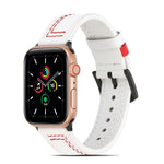 سوار ساعة من الجلد المطفأ مخيط لسلسلة Apple Watch، 7 41mm / 6&SE&5&4 40mm / 3&2&1 38mm، 7 45mm / 6&SE&5&4 44mm / 3&2&1 42mm