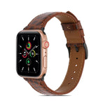 سوار ساعة من الجلد بنقشة تمساح لسلسلة Apple Watch، 7 41mm / 6&SE&5&4 40mm / 3&2&1 38mm، 7 45mm / 6&SE&5&4 44mm / 3&2&1 42mm