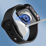 حافظة ROCK 2 في 1 بإطار PC + واقي زجاج مقسى، لسلسلة Apple Watch 9 / 8 / 7 41mm، لسلسلة Apple Watch 9 / 8 / 7 45mm