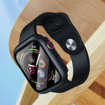 حافظة ROCK 2 في 1 بإطار PC + واقي زجاج مقسى، لسلسلة Apple Watch 9 / 8 / 7 41mm، لسلسلة Apple Watch 9 / 8 / 7 45mm