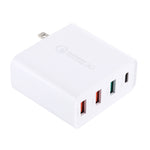 شاحن سفر A3 PD 18 واط USB-C / Type-C + QC3.0 USB + واجهة USB مزدوجة، قابس الولايات المتحدة، قابس الاتحاد الأوروبي، قابس المملكة المتحدة
