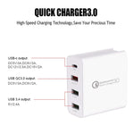 شاحن سفر A3 PD 18 واط USB-C / Type-C + QC3.0 USB + واجهة USB مزدوجة، قابس الولايات المتحدة، قابس الاتحاد الأوروبي، قابس المملكة المتحدة
