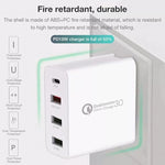 شاحن سفر A3 PD 18 واط USB-C / Type-C + QC3.0 USB + واجهة USB مزدوجة، قابس الولايات المتحدة، قابس الاتحاد الأوروبي، قابس المملكة المتحدة