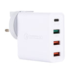 شاحن سفر A3 PD 18 واط USB-C / Type-C + QC3.0 USB + واجهة USB مزدوجة، قابس الولايات المتحدة، قابس الاتحاد الأوروبي، قابس المملكة المتحدة