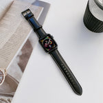 Genuine Leather Watchband For Apple Watch Series, 7 41mm / 6&SE&5&4 40mm / 3&2&1 38mm, 7 45mm / 6&SE&5&4 44mm / 3&2&1 42mm