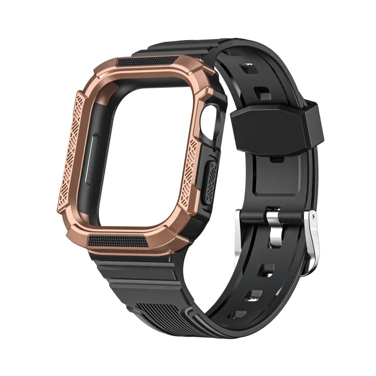 سوار ساعة متكامل بدرع ثنائي اللون لسلسلة Apple Watch، 7 41mm / 6&SE&5&4 40mm، 7 45mm / 6&SE&5&4 44mm