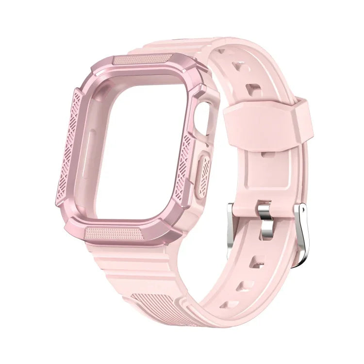 سوار ساعة متكامل بدرع ثنائي اللون لسلسلة Apple Watch، 7 41mm / 6&SE&5&4 40mm، 7 45mm / 6&SE&5&4 44mm
