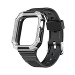 سوار ساعة متكامل بدرع ثنائي اللون لسلسلة Apple Watch، 7 41mm / 6&SE&5&4 40mm، 7 45mm / 6&SE&5&4 44mm