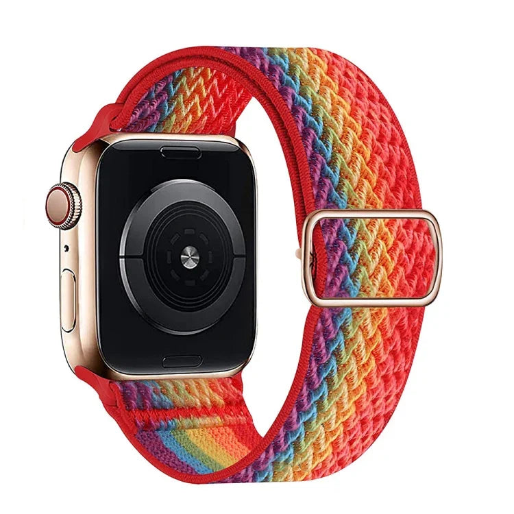 سوار ساعة من النايلون بنقشة W لسلسلة Apple Watch، 7 41mm / 6&SE&5&4 40mm / 3&2&1 38mm، 7 45mm / 6&SE&5&4 44mm / 3&2&1 42mm