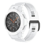 Carbon Fiber Sport Silicone Integrated Watchband, For Samsung Galaxy Watch4 Classic 42mm