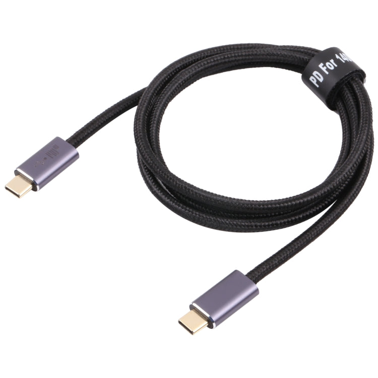 كابل بيانات USB 2.0 مضفر USB-C / نوع-C ذكر إلى USB-C / نوع-C ذكر بقوة 140 واط، 1 متر، 1.5 متر، 2 متر