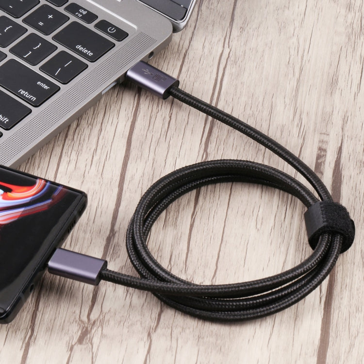 كابل بيانات USB 2.0 مضفر USB-C / نوع-C ذكر إلى USB-C / نوع-C ذكر بقوة 140 واط، 1 متر، 1.5 متر، 2 متر