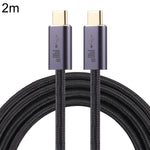 كابل بيانات USB 2.0 مضفر USB-C / نوع-C ذكر إلى USB-C / نوع-C ذكر بقوة 140 واط، 1 متر، 1.5 متر، 2 متر