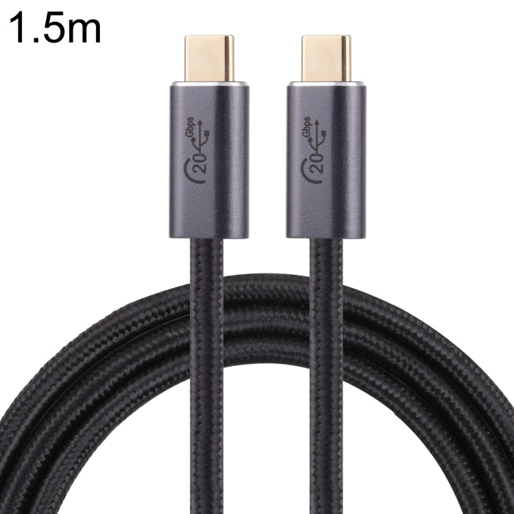 كابل بيانات USB 3.2 مضفر USB-C / نوع-C ذكر إلى USB-C / نوع-C ذكر بسرعة 20 جيجابت في الثانية، 0.5 متر، 1 متر، 1.5 متر، 2 متر، 3 متر